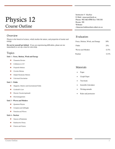 Physics 12 Course Outline