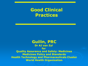 Good Clinical Practices - World Health Organization