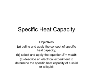 Specific Heat Capacity - science