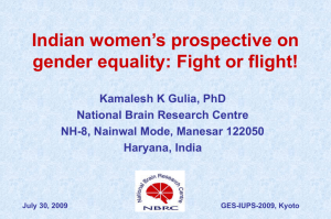 Indian women's prospective on gender equality: Fight or flight!