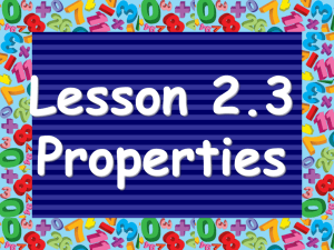 Lesson 2.3 Properties