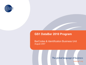 GS1 DataBar Program 2010 Roadmap