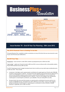 May 2012 - End of Year Tax Planning