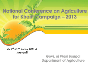 2013 WEST BENGAL - Department of Agriculture & Co