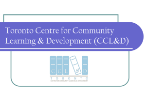 Toronto Centre for Community Learning & Development (CCL&D)