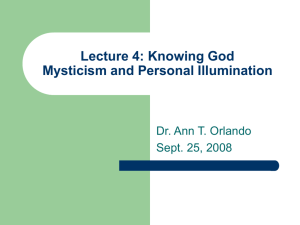 Lecture 4: Knowing God Personal Illumination