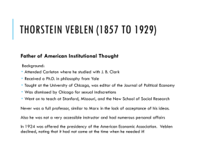 Thorstein Veblen (1857 to 1929)