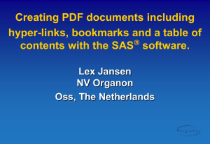 Creating PDF documents including links, bookmarks