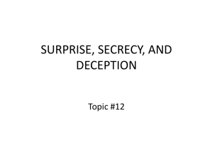 surprise, secrecy, and deception