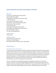 General Education Committee Annual Report, 2014-2015