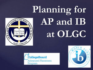 AP and IB at OLGC