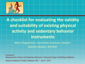 A checklist for evaluating the validity and suitability of existing