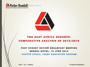 the THE EAST AFRICA BUDGETS Report