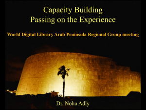 Capacity Building (Noha Adly, Bibliotheca Alexandrina)