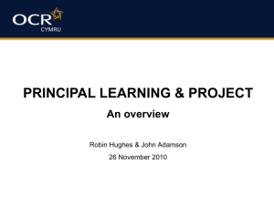 OCR - Principal Learning and Project