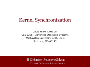 Kernel synchronization - Washington University in St. Louis