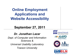 Online Employment Applications and Website Accessibility
