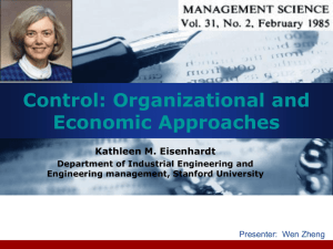 Control: Organizational and Economic Approaches