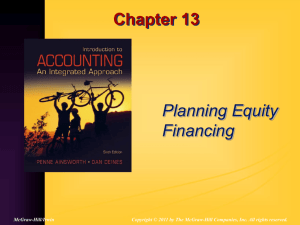 Chapter 13 Planning Equity Financing