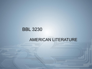 BBL 3230 AMERICAN LITERATURE WEEK 4 THEMES OF MAJOR
