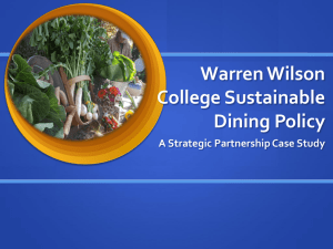 Warren Wilson College Sustainable Dining Policy: A Strategic