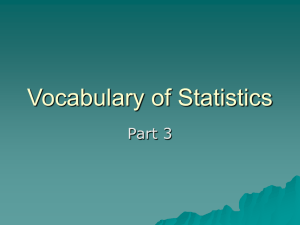 The Vocabulary of Statistics: Part 3