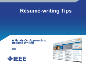 Resume or CV tips