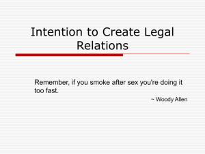 Intention to Create Legal Relations