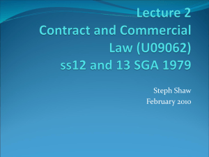 Lecture 2 S13 Sale of Goods Act