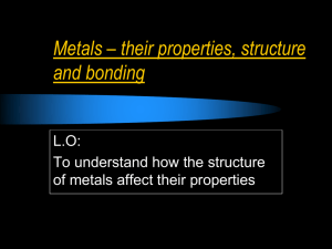 Metals – their properties, structure and bonding