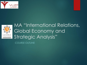 MA “International Relations, Global Economy and Strategic Analysis”