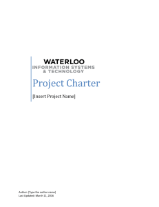 Project Charter - University of Waterloo