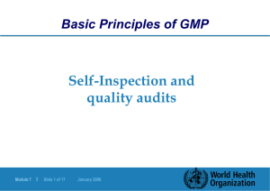 Self-inspection and Quality Audits