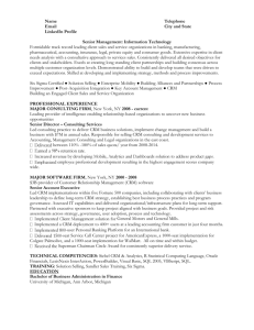 Sample resume for a Consulting Position.
