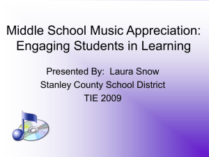 Middle School Music Appreciation: Engaging Students in Learning