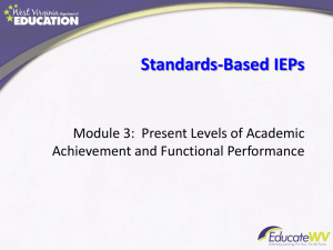 Module 3: Present Levels of Academic Achievement and Functional