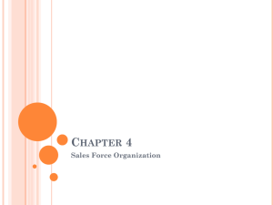 Chapter 4 Sales Force Organization