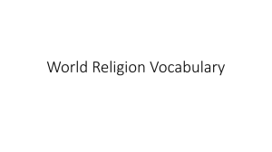 World Religion Vocabulary