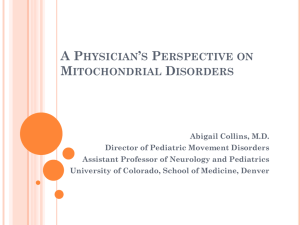 A physician's perspective on mitochondrial