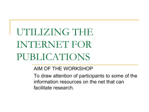 Workshop on utilizing the Internet for Research