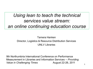 Using lean to teach the technical services value