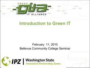 Introduction To Green IT - Center of Excellence for Information and