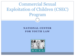 Commercial Sexual Exploitation of Children (CSEC) Program