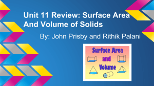 Unit 11 Review: Surface Area And Volume of Solids