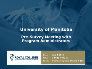 The Survey Schedule - University of Manitoba