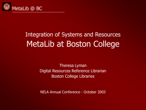 MetaLib @ BC - Boston College Personal Web Server