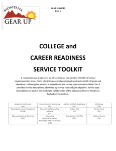 COLLEGE and CAREER READINESS SERVICE TOOLKIT