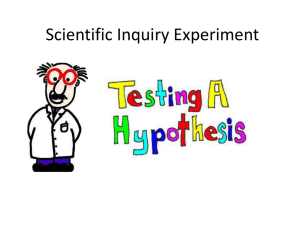 Scientific Inquiry Experiment Class Activity