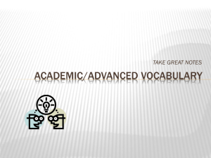 Academic/Advanced Vocabulary