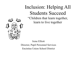 Inclusion: Helping All Students Succeed
